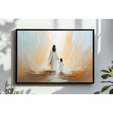 Ninastore Isa Mesih'in Bir Kızla Yürümesi Duvar Sanatı, Isa ile Yürüyen Dijital Indirme, Incil Baskısı, Hristi