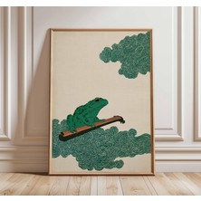 Ninastore Kurbağa Sanat Baskısı Japon Tarzı Poster Minimalist Hayvan Duvar Sanatı Zen Doğa Illüstrasyonu Neşel