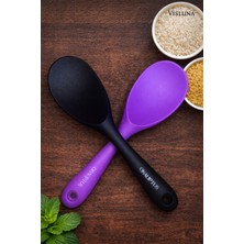 Visluna ( 2 Adet ) Sert Uçlu Silikon Pilav Kaşığı Yüksek Isıya Dayanıklı Yanmaz Yapışmaz Erimez 22'cm