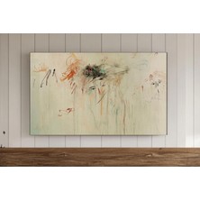 Ninastore Soyut, Nötr, Adaçayı Yeşili Çerçeveli Tv Duvar Sanatı, Samsung Sanatı, Kır Evi Tarzı Dekorasyon, Şık