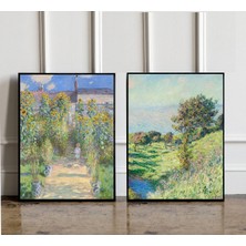Ninastore 2'li Claude Monet Sergisi Baskı Seti Claude Monet Duvar Sanatı Seti Claude Monet Sergisi Posteri Çağ