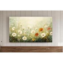 Ninastore Çiçek Çerçeveli Tv Duvar Sanatı | Samsung Için Vintage Kır Çiçekleri Ev Dekorasyonu | Antik Çiçekli