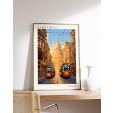 Ninastore Bükreş Seyahat Posteri | Bükreş Seyahat Dekorasyonu | Bükreş Posteri | Bükreş Baskısı | Seyahat Bask