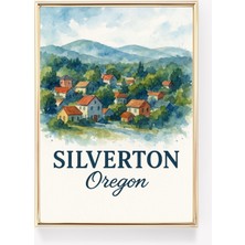 Ninastore Vintage Silverton Oregon Seyahat Posteri Baskısı Duvar Sanatı Kanvas Dekor 16X20 Inç