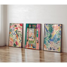 Ninastore 3'lü Set Henri Matisse Sergisi Afişleri Açık Pencere Afişi Collioure Manzarası Baskısı Henri Matisse