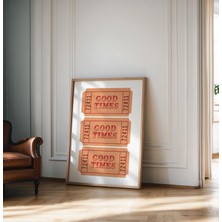 Ninastore Iyi Zamanlar Bilet Baskısı Retro Poster Şık Duvar Baskısı Bar Arabası Baskısı Apartman Duvar Dekoru