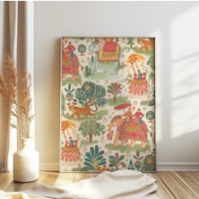 Ninastore Hint Fil Baskısı Hint Çiçekli Poster Çiçekli Hint Duvar Sanatı Dekorasyonu Pichwai Sanatı Hediye Fik