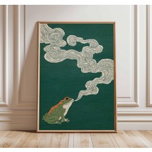 Ninastore Kurbağa Posteri Japon Minimalist Hayvan Duvar Sanatı Baskısı Modern Zen Sanat Eseri Doğa Illüstrasyo