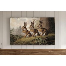 Ninastore Vintage Paskalya Tavşanı Çerçevesi Tv Duvar Sanatı Paskalya Samsung Duvar Kağıdı Tavşan Yağlı Boya A