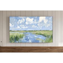 Ninastore Bataklıklar ve Deniz Feneri Dijital Tablo Çerçevesi Tv Duvar Sanatı Kıyı Yazı Samsung Ekran Koruyucu