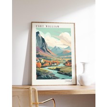 Ninastore Iskoçya Seyahat Posteri | Iskoçya Seyahat Baskısı | Iskoçya Duvar Dekoru | Fort William Posteri | Se