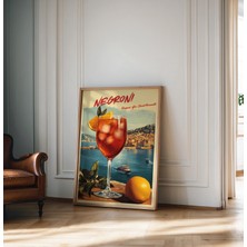 Ninastore Negroni Kokteyl Posteri, Şık Yurt Dekorasyonu, Alkollü Retro Duvar Sanatı, Maksimalist Eğlenceli Ev