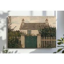 Ninastore Kırsal Bahçe, Kırsal Çiftlik Evi, Vintage Duvar Sanatı Baskısı, Cottagecore Yağlı Boya Tablo, Yazlık