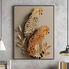 Ninastore Çita Leopar Desenli Duvar Sanatı Retro Şık Dekorasyon (Dijital Indirme)