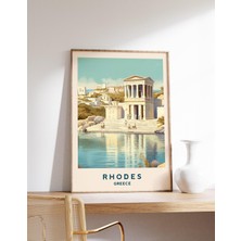 Ninastore Yunanistan Seyahat Duvar Sanatı | Rodos Seyahat Posteri | Rodos Sanat Eseri | Rodos Posteri | Yunani