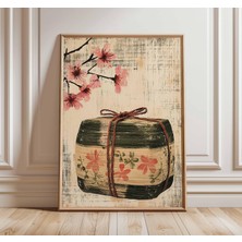 Ninastore Japon Çiçek Sepeti Posteri, Vintage Asya Duvar Sanatı Baskısı, Kiraz Çiçeği Tablosu, Wabi Sabi Zen M