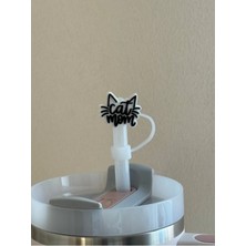 Çakra Sevimli Kedi Model Silikon Toz Geçirmez Sızdırmaz Pipet Kapağı 1 Adet Termos ile Uyumlu