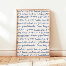 Ninastore Etsy Türkiye'de Yayınlanabilir Inanç, Umut, Sevgi, Kutsal Ruhun Meyveleri Posteri - Incil'den Dini D