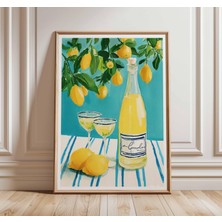 Ninastore Limon Duvar Sanatı Baskısı Akdeniz Mutfağı Posteri Turunçgil Tablosu Yaz Limoncello Sanat Eseri Renk