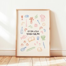 Ninastore Benim Için Küçük Şeyler Önemlidir Baskılı Pastel Vintage Yemek Posteri Kız Çocuk Ev Duvar Dekoru Çer