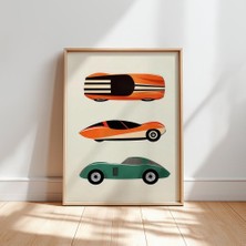 Ninastore Retro Yarış Arabaları Baskısı: Vintage Motor Sporları Temalı Çocuk Odası Sanatı (Dijital Indirme)