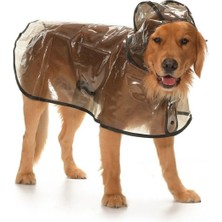 Feyza Design Büyük Irk Köpek Yağmurluk, Şeffaf Siyah, Su Geçirmez ve Rahat Kullanım
