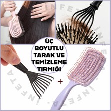 İnfeta Saç Şekillendirici Kırmaz Tarak ve Saç Temizleme Tırmığı Seti-3 Boyutlu Saç Fırçası ve Temizleyicisi
