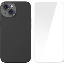 Liquid Silica Gel iPhone 14 Plus 6.7 Magsafe Silikon Kılıf + Tempered Ekran Koruyu - NAJMADDIN296