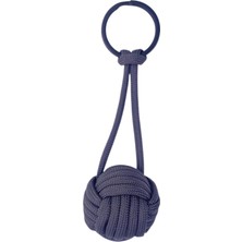 Evvel Aksesuar Koyu Gri Örgü Küre Orta Boy Anahtarlık