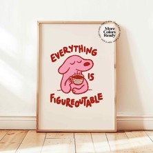 Ninastore Her Şey Çözülebilir Yazdırılabilir Kırmızı Pembe Pozitif Köpek Posteri Çocuk Oyun Odası Duvar Dekoru