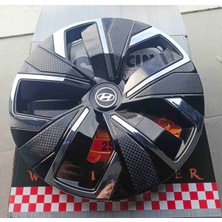 Yk Hyundai Accent Era/blue/getz Uyumlu 14 Inç Krom Çıtalı Jant Kapağı 4'lü Takım Amblem Hediyeli