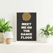 Ninastore Dans Pisti Disko Topu Baskısı | Dijital Sanat Indirme | Siyah ve Altın Yılbaşı Gecesi Baskısı | Sevi