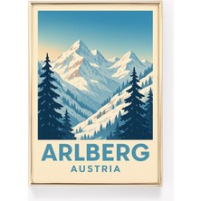 Ninastore Arlberg Seyahat Posteri Avusturya Duvar Sanatı Arlberg Baskı Vintage Kayak Dekor Avusturya Tuval Arl