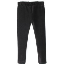 DobaKids Siyah Fitilli Kadife Kız Çocuk Tayt Cool Comfort Serisi Uzun Kadife Siyah Renk Tayt Pantolon