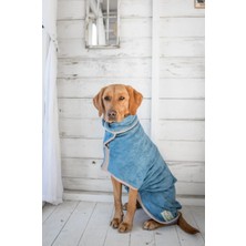 Feyza Design Köpek Bornozu Classic Collection Sandringham Blue, Şık ve Konforlu Tasarım
