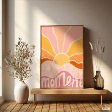 Ninastore Her Anın Tadını Çıkarın Baskısı: Pembe Soyut Yağlı Boya Motivasyonel Duvar Sanatı (Dijital Indirme)