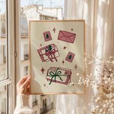Ninastore Noel Mektupları Duvar Sanatı Dijital Indirme Tatil Baskısı Vintage Noel Dekorasyonu Noel Baba'ya Yaz