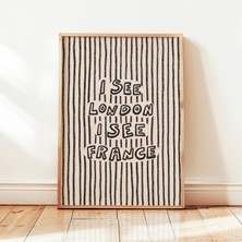 Ninastore "londra'yı Görüyorum, Fransa'yı Görüyorum" Baskılı, Nötr Renkli, Retro Tarzı Banyo Duvar Dekoru (Çer