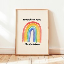 Ninastore "somewhere Over The Rainbow" Baskılı, Nötr Tonlarda, Çocuk Odası, Oyun Odası, Bebek Duvar Dekoru (Çe