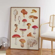 Ninastore Mantarlar Baskılı Dijital Sanat Eseri Indirilebilir Sevimli Suluboya Mantarlar Duvar Baskısı Botanik