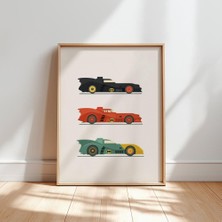 Ninastore Retro Batmobile Posteri, Vintage Süper Kahraman Araba Baskısı (Dijital Indirme)