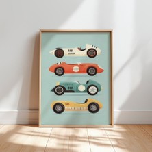 Ninastore Klasik Yarış Arabası Posteri: Retro Spor Arabalar Çocuk Odası Sanatı (Dijital Indirme)