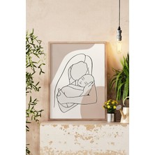Acar Grafik Anne Kucağı Tasarımlı Doğal Ahşap Çerçeveli Tablo