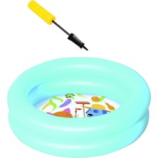 PremiumPort Renkli Desenli Zeminli Çocuk Şişme Havuz Seti 61X15CM