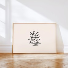 Ninastore "eve Dönmek Çok Güzel" Baskılı Yatay Nötr Poster Minimalist Duvar Dekoru