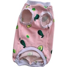 Feyza Design Yazlık Avokado Desenli Kolsuz Penye Köpek Giysisi, Açık Pembe