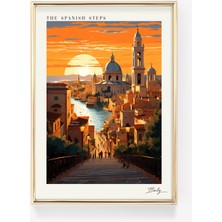 Ninastore Ispanyol Merdivenleri Seyahat Posteri | Italya Seyahat Dekorasyonu | Italya Posteri | Ispanyol Merdi