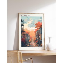 Ninastore Almanya Seyahat Posteri | Almanya Seyahat Baskısı | Almanya Duvar Dekoru | Hamburg Posteri | Seyahat