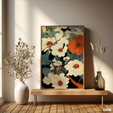 Ninastore Çiçek Duvar Sanatı, Renkli Asya Çiçekleri Baskılı Poster, Canlı Botanik Dijital Baskı, Ev Dekorasyon