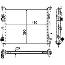 Mahle Mtxdpn 8MK376748-751 Radyatör Clio Ii-Symbol Ii 1.5dci Ac Mek 480X390X26